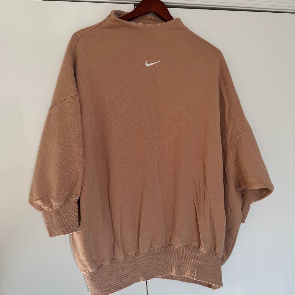 Nike  sportswear phoenix fleece over-oversized mock-neck 3/4-sleeve sweatshirt